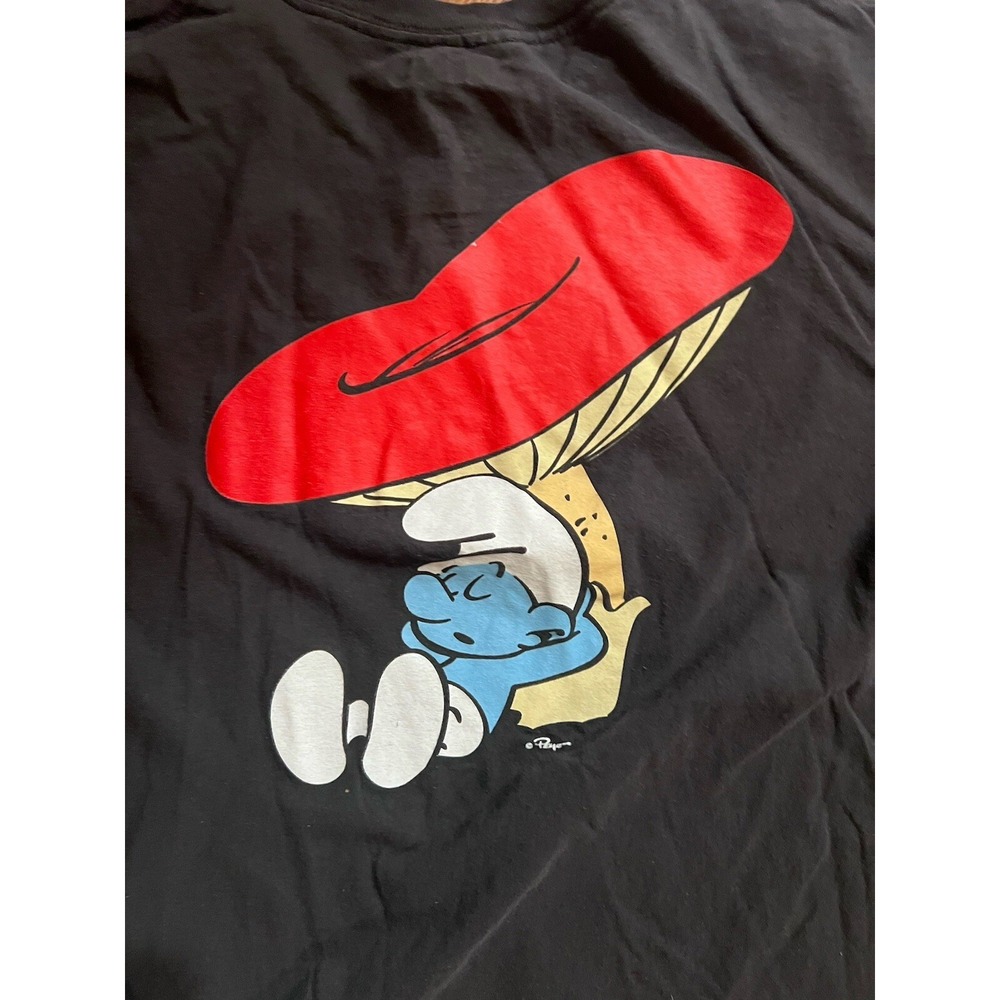 MENS THE SMURFS BLACK T-SHIRT SIZE XL